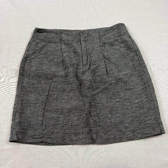 Ann Taylor Dresses & Skirts - Ann Taylor Grey Linen Blend Mini Skirt Size 0 Pockets